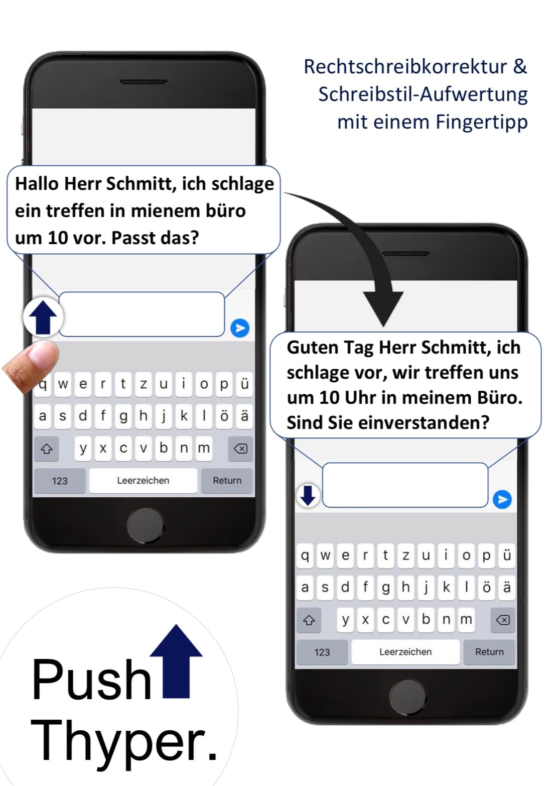 Thyper Smartphone-Mockup: Vorher/Nachher