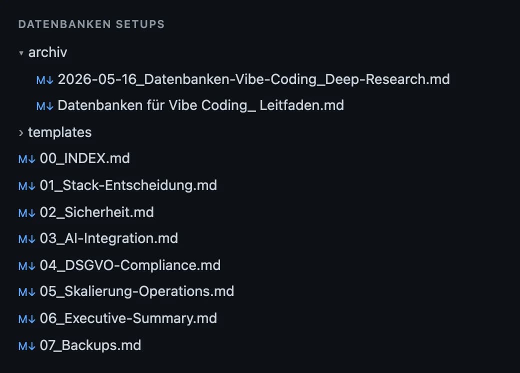 Ordneransicht — Research-Berichte und daraus destillierte Playbooks